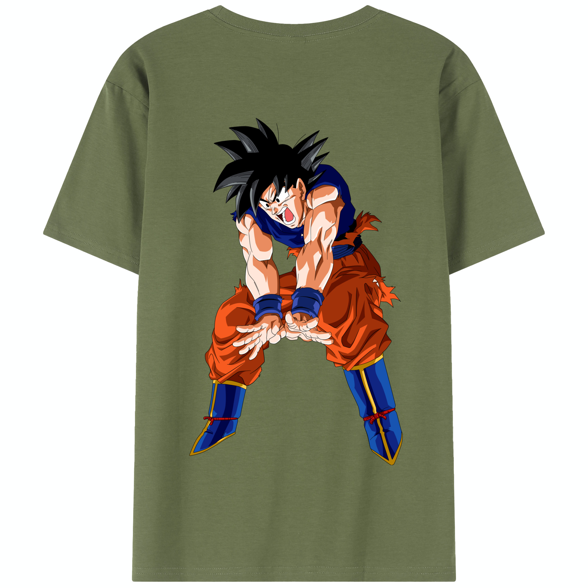 （画像用） ドラゴンボール 孫悟空（そん ごくう）Son Goku カカロット DRAGON BALL Kakarotto 綿100％半袖Tシャツ（背面プリント）